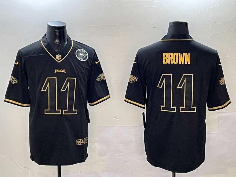 Men Philadelphia Eagles #11 Brown black 2025 Nike NFL jersey style 006->philadelphia eagles->NFL Jersey